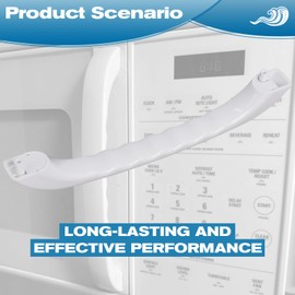 Podoy Upgraded WB15X335 Microwave Door Handle Replacement Compatible with GE General Electric Microwave White Spacemaker XL, Mounting Hole Distance 10.39in/26.4cm Replaces WB15X0335 AP2021148