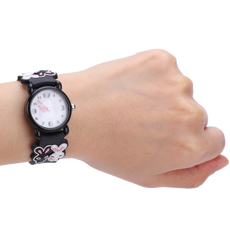 Quartz Watch Rabbit Cartoon 3ATM Waterproof Silicone Strap Lovely for