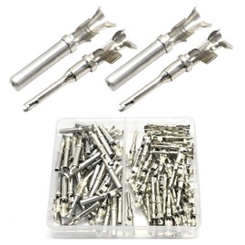 Aynaxcol 50 Pairs Deutsch Connector Pins and Sockets Stamped Contacts, DT Connector Terminal Kit for Bike, Motorcycle, Truck, Bus, Boat