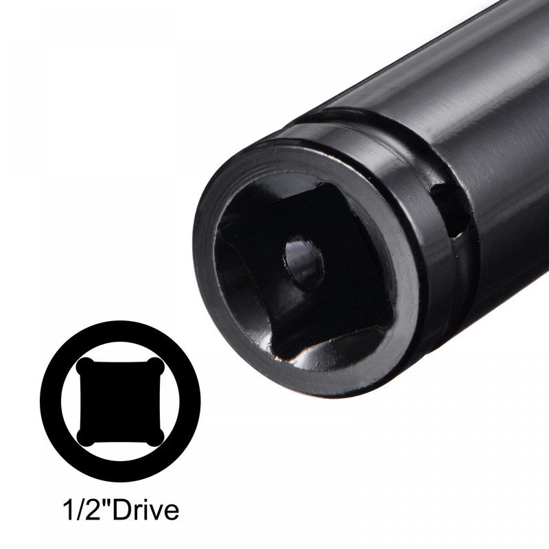sourcing map 1/2" Drive by 22mm Deep Impact Socket, Heat-Treated