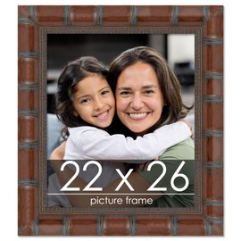 Poster Palooza 22x26 Frame Brown Bamboo Solid Wood Picture Frame | 2.75 Inch Moulding Width | Includes UV Acrylic Plexiglass, Foam Board Backing & Hanging Hardware