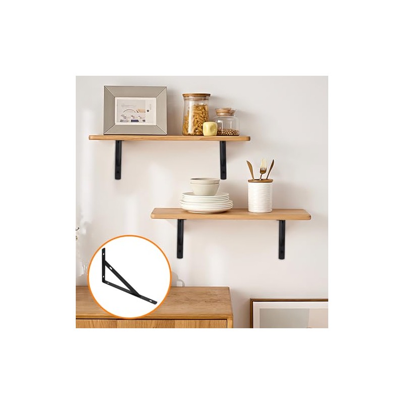 Heavy Duty Shelf Brackets - 8 Pcs Metal Wall Mount