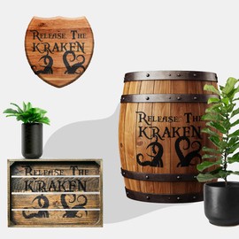 Release The Kraken Stencil – Reusable 8x11 Inch Template for DIY Crafts, Wall Art, Wood Signs, Nautical or Pirate Decor