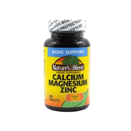 Natures Blend Calcio Magnesio Zinc 100 tabletas - Huesos - Nervios - físico - Hecho en USA                                                            