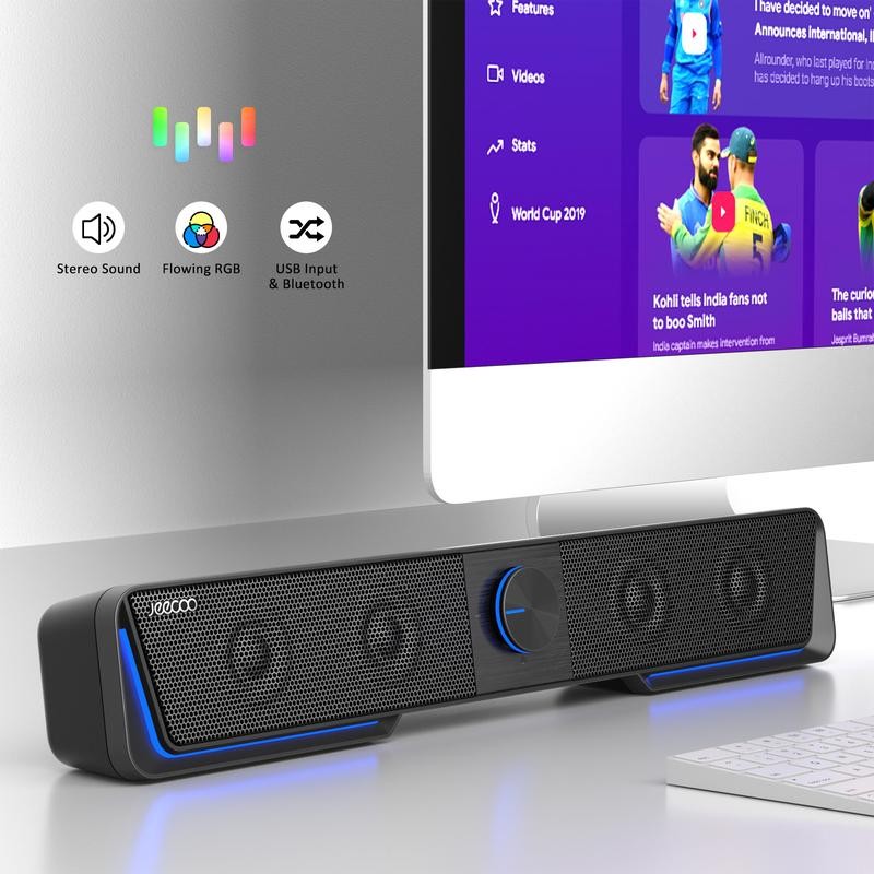 Jeecoo A40 PC Speakers Computer Sound Bar for Desktop Monitor