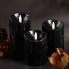 LumiPur Essentials Natural Glow Flameless Flickering Wax Pillar 3 Pack