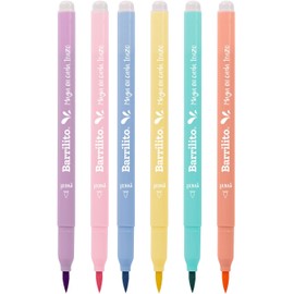 Barrilito Marcadores Pastel Punta Pincel Lettering 6 Piezas