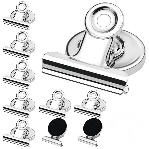 MOXYOY 10pcs Strong Anti-Scratch Magnetic Clip, Multi-Functional Bulldog Clip Refrigerator