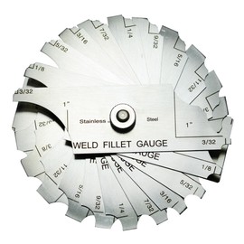 RIVERWELD 12 Piece Fillet Weld Set 1/32" increments to 1/2", 1/16" increments to 1" Welding Inspection Test Ulnar RL Gauge Checking Fillet Leg and Throat Size