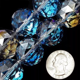 Unbranded Clear Blue AB Crystal Glass Faceted Balls Chandelier Sun Catcher Beads 24mm 30mm - 24mm