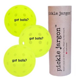 Pickle Jargon Pickleball Balls - USAPA-Approved Outdoor Balls with Witty Text, Perfect Pickleball Gift, Tournament-Grade Bounce, Wind-Resistant (26g Each)