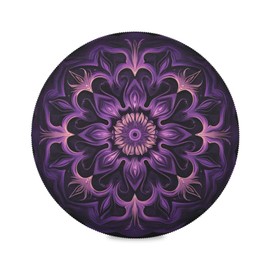 15 Inch Round Placemats Set of 4 Purple Mandela Heat Resistant Non-Slip Place Mats Washable Decorative Table Mats for Kitchen Dining Table Holiday Party
