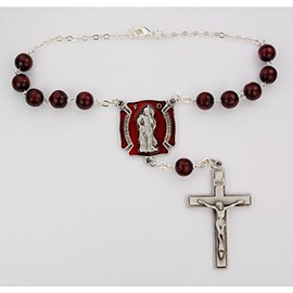 Akvil Red Enameled Firefighter's Auto Rosary Y