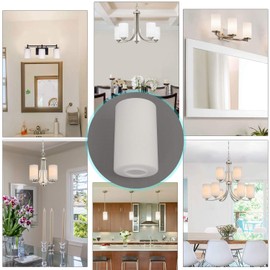 Anmire 3 Pack Opal White Frosted Glass Shade, Cylinder Light Fixture Replacement Globe or Cover with 1-5/8-Inch Fitter for Chandelier Wall Sconce Pendant Light, G0059