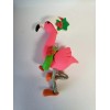 Celtic Forest Clay FLAMINGO Christmas Ornament WEARING SANTA HAT &