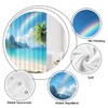 Fsfusvk Coastal Ocean Beach Shower Curtain Palm Tree Rainbow Tropical