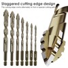 12-Piece Four Flute Sawtooth Eccentric Drill Bit Serrated Eccentric Drill