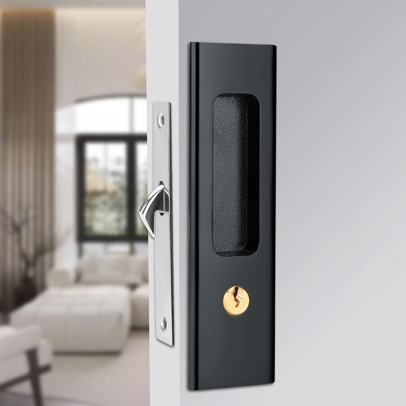 CCJH Sliding Barn Door Locks Invisible Door Handle Locks with