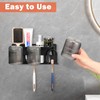 HarJue Adhesive Toothbrush Holders for Bathroom, Wall Mounted Toothbrush Organizer