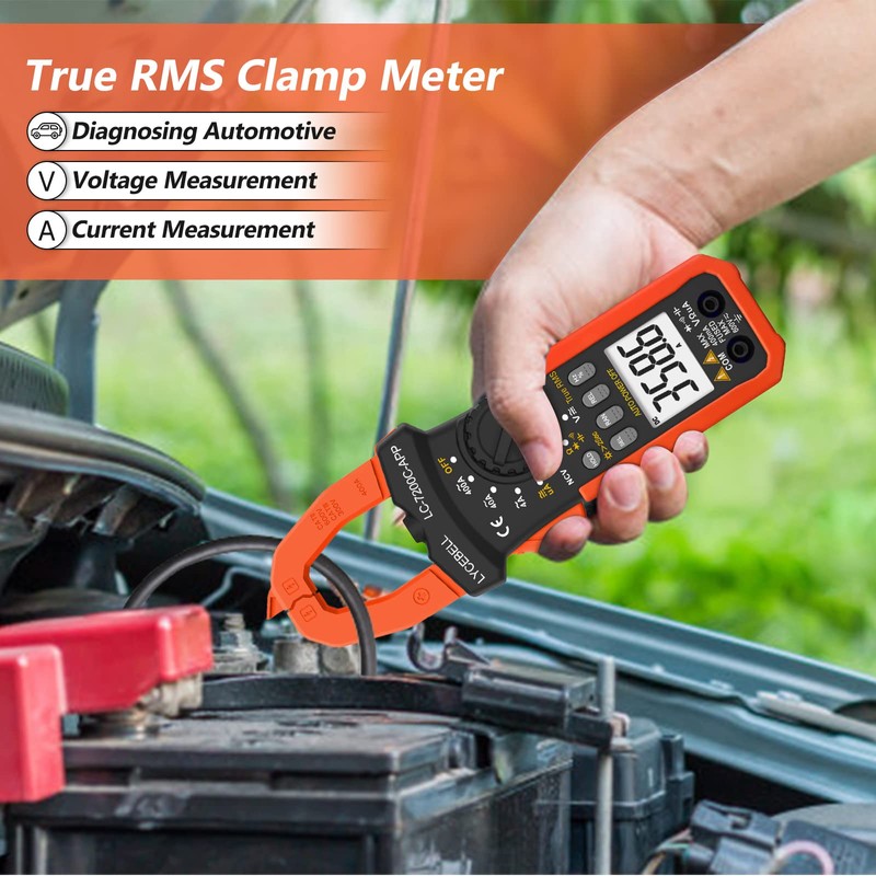 LYCEBELL Digital Clamp Meter, LC-7200C-APP True RMS Auto Range Professional