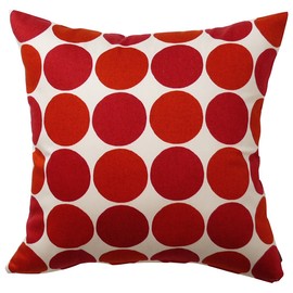 Quarter Report Cushion Cover, Charuka, Red, Approx. 17.7 x 17.7 inches (45 x 45 cm), 100% Cotton, Polka Dots, Nordic Style, Zipper Type [Made in Japan]