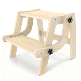 Toddler Step Stool, Foldable Step Stool for Kids, Convert to Chair, Toddler Stool for Bathroom Sink & Potty Training, Wooden Step Stools w Non Slip Base for Kitchen, Bedroom