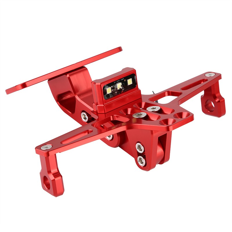 Universal Aluminum Motorcycle Rear License Plate Mount Holder with LED