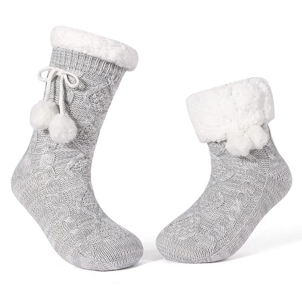 LEMZONE Women's Thick Warm Fuzzy Slipper Socks Cozy Girl Winter