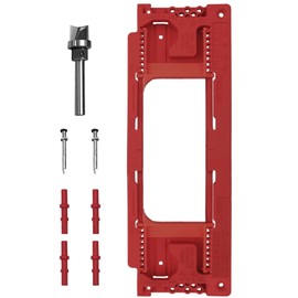 Door Jamb Hinge Jig Compatible with 8 Sizes from 2-1/2" to 6" and 5 Door Thickness from 1-3/8" to 2-1/2", Precise Efficient Hinge Installation (Red)