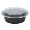 Newspring Pactiv NC729B Containers with Lids, 1 Compartment, Black/Clear, 32oz,