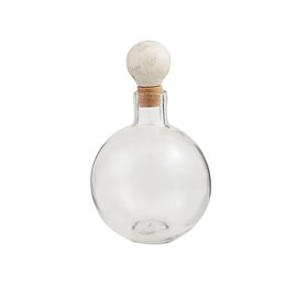 Mud Pie Short Marble Glass Decanter, 10" x 6"