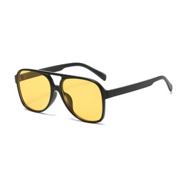 ESALIA Retro Sunglasses Yellow Gradient Glasses Vintage Tinted Sunglasses for Men and Women, Black, light yellow