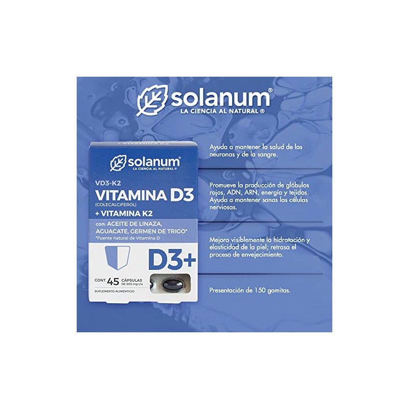 Vitamina D3 + Vitamina K2 | 45 Cápsulas | de