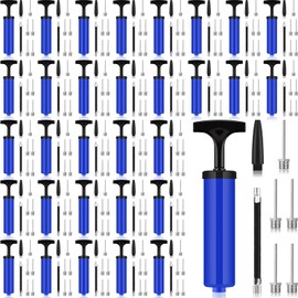 Fumete 100 Sets Ball Pump Bulk Air Pump for Sports Balls Include Needle Nozzle Extension Hose Portable Hand Pump Inflation Kit for Basketball Soccer Football Balloon Back to School(Blue)