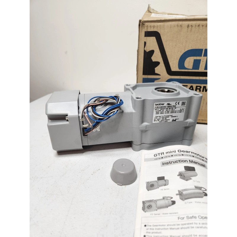 Brother Electric Induction Gearmotor 1/10 HP 30:1 Ratio 200V 1600