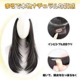 Extension, One-touch Half Wig, Collar Leg, Artificial Hair, U-Type, Inner, Layer, Straight, Hair Extension, Long, One-touch Extension, Combination, Daily Wear, Heat Resistant (Brown-Black)