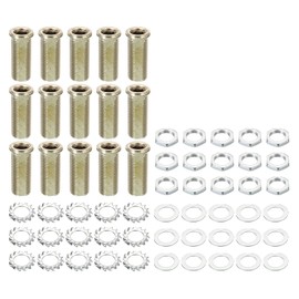 PATIKIL M10 Thread 25mm Tall Round Head Hollow Screw Bolts, 4 in 1 / 40Pieces Through Hole Bolt Chandelier Fasteners with Round Head Nut and Gasket