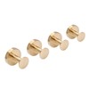 Beelee Brushed Gold Wall Hooks, 4-Pack Bathroom Towel Hooks, Robe