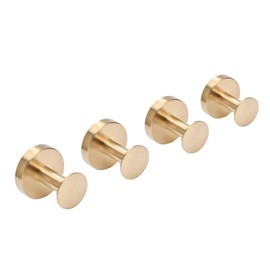 Beelee Brushed Gold Wall Hooks, 4-Pack Bathroom Towel Hooks, Robe Hooks, Gold Accessories, Heavy Duty Hat Rack Hangers, BA9777BG-4