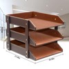 Very Sturdy 3 Tier Leather Desk File Rack for Office
