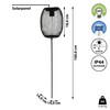 Cepewa LED Solar Garden Stake | Black 14 x 18