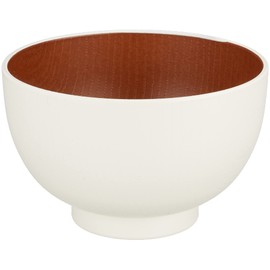 Yamanaka Lacquer Natural Range Keyaki Heathered Large Soup Bowl, White & Brown M17377-2