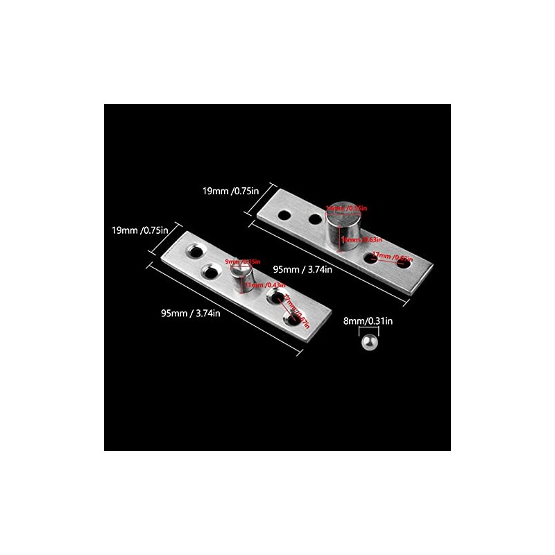 2 Piezas Bisagra Pivotante para Puerta, Bisagra de 360 Grados