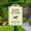 Sigo Signs All Pets Must Be On A Leash Please