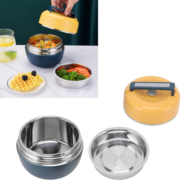 0.8L Stainless Steel Thermal Lunch Box 2 Layer Insulated Lunch