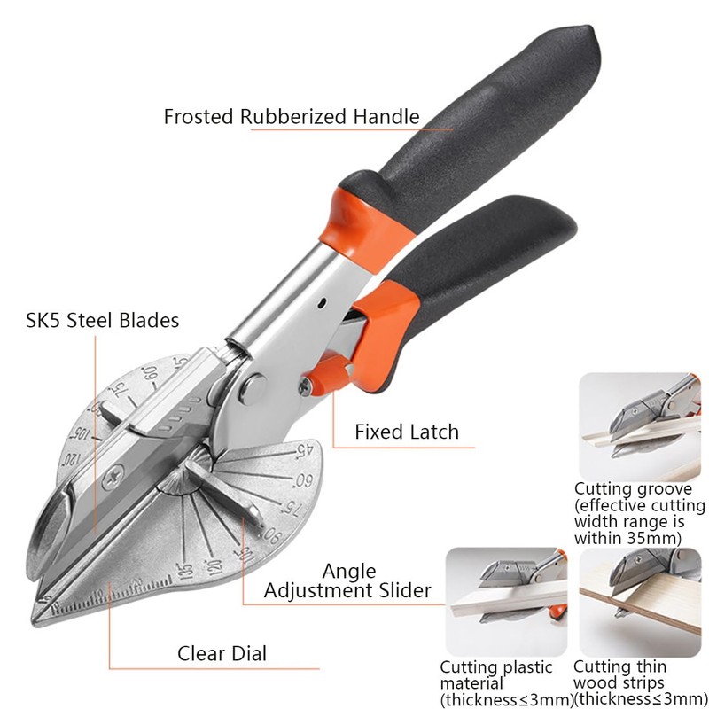 Mitre Scissors, Cable Duct, Multifunctional Right Angle Scissors, Adjustable from