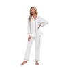 COLORFULLEAF Women's 100% Cotton Long Sleeve Pajama Sets Button Down