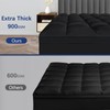 CYMULA Full Size Mattress Topper, Black Cooling Mattress Pad Cover,
