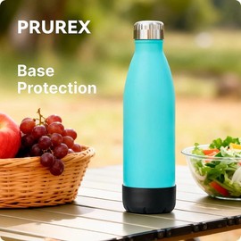 Prurex Silicone Water Bottle Boot - Bottom Protector Cover for Swell, Mira and Iron °Flask Retro 25 OZ Cola - Shape Sport Insulated Water Bottles(Black)