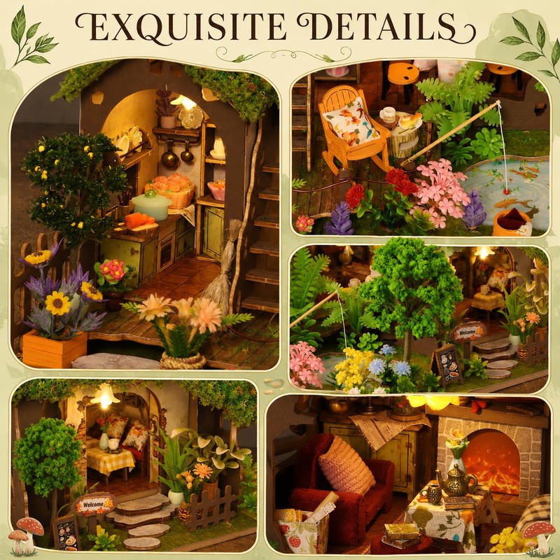 Spilay DIY Miniature House Kit for Adults, Miniature Dollhouse Building
